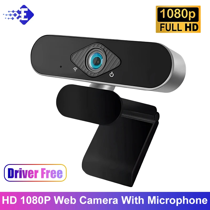 Cámara web HD 1080P con enfoque automático y AI, micrófono incorporado, soporte giratorio para videoconferencias, transmisión y transmisión en línea