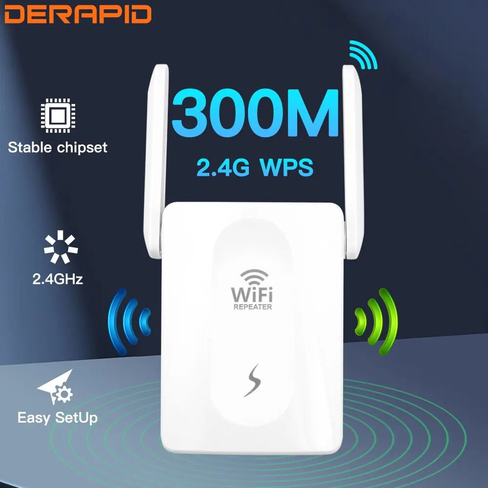 Repetidor WiFi de 300Mbps, enrutador inalámbrico de 2,4 Ghz, amplificador de largo alcance, extensor de red para el hogar/oficina, enchufe europeo/estadounidense, fácil de configurar - imagen 2