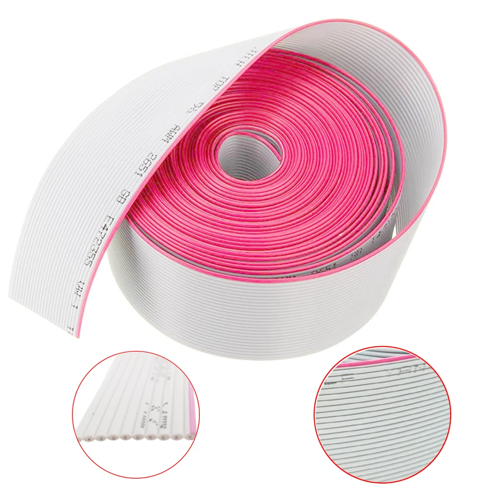 Conector de Cable de cinta plana gris, 5M, 1,27mm, 14/16/20/26/30/34/40/50/60 Pines, 28AWG, Cable Flexible para conectores IDC FC de 2,54 MM - imagen 5