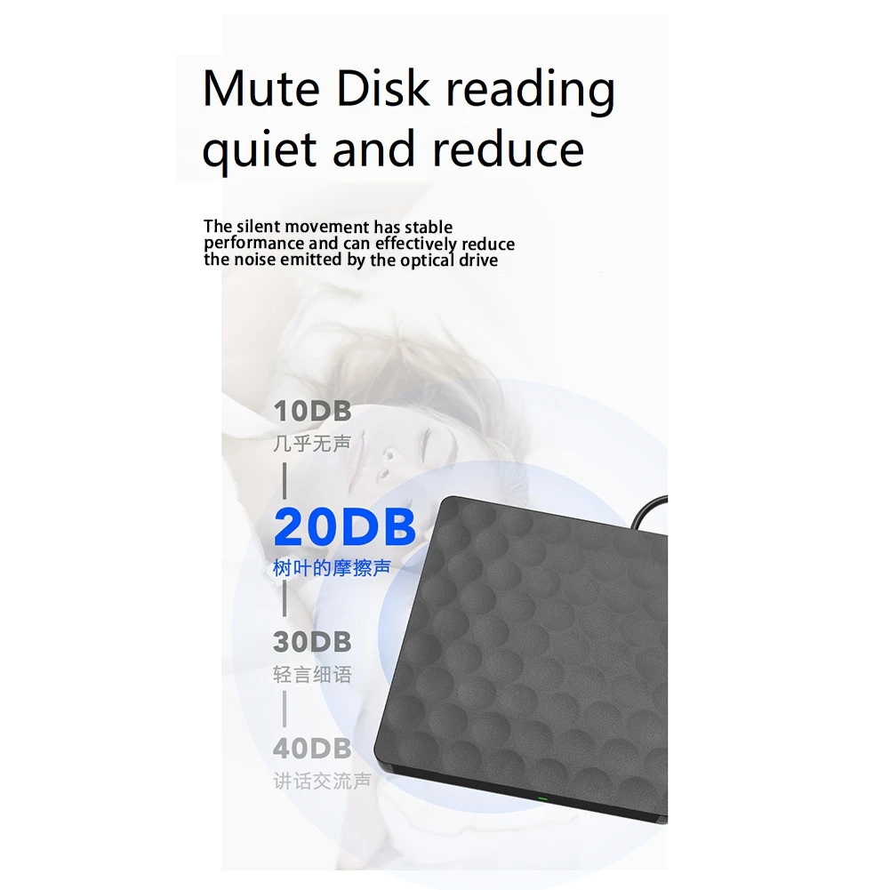 Grabadora de Blu-Ray móvil externa con USB 3,0, TYPE-C grabadora de DVD, Unidad de Blu-Ray portátil, compatible con 3D, 25G, 50G, para ordenadores portátiles de escritorio - imagen 4