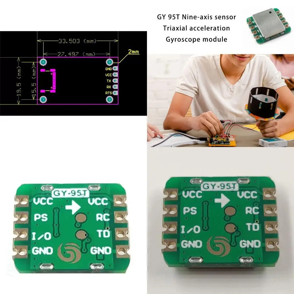 Módulo sensorings orientación Y1ub Industrial 9 Axises con magnetómetro para robótica