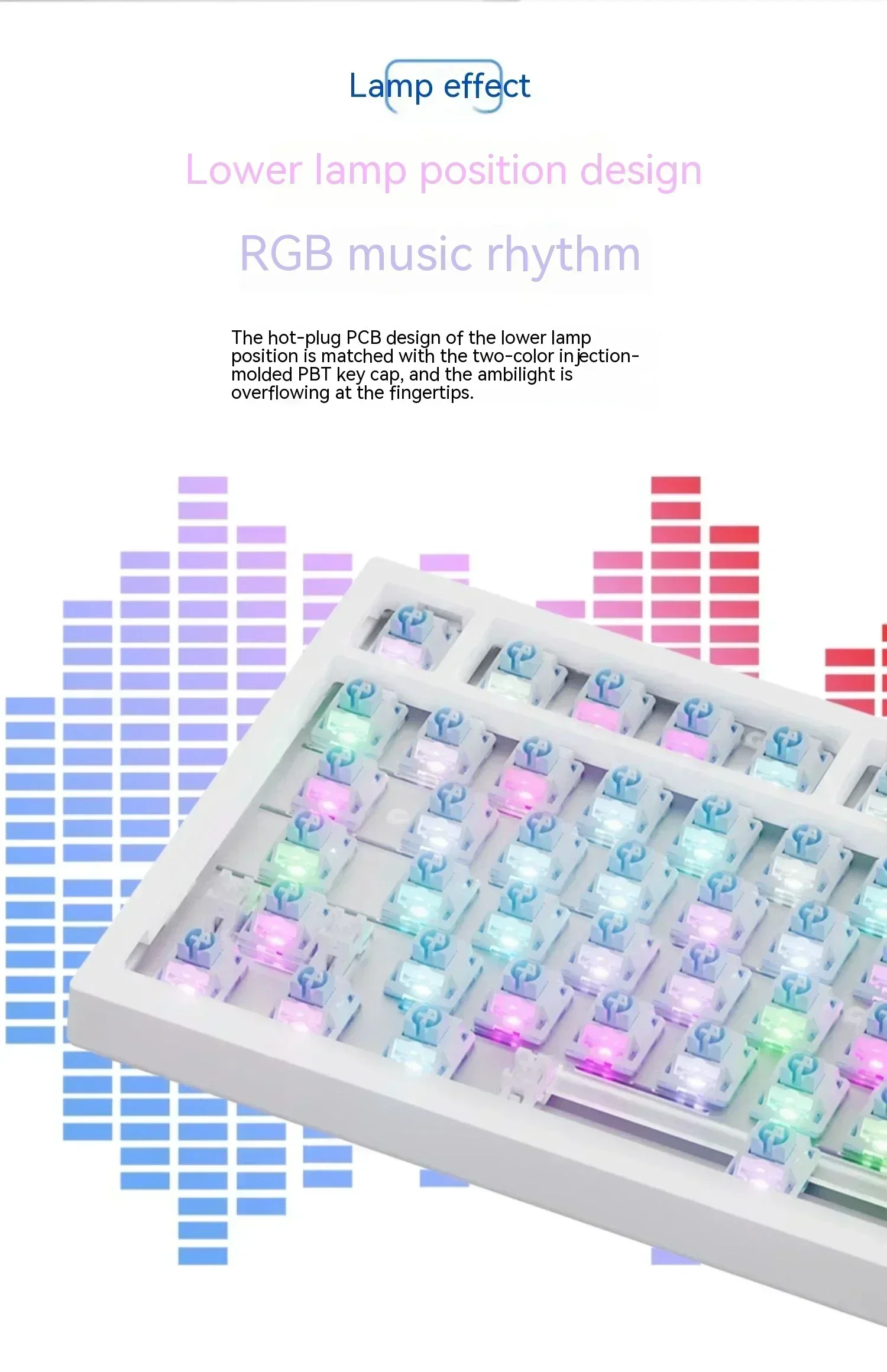 AJAZZ AK820 Pro teclado mecánico personalizado de tres modos de intercambio en caliente junta de pantalla TFT perilla multifuncional teclado para juegos RGB Oficina - imagen 5