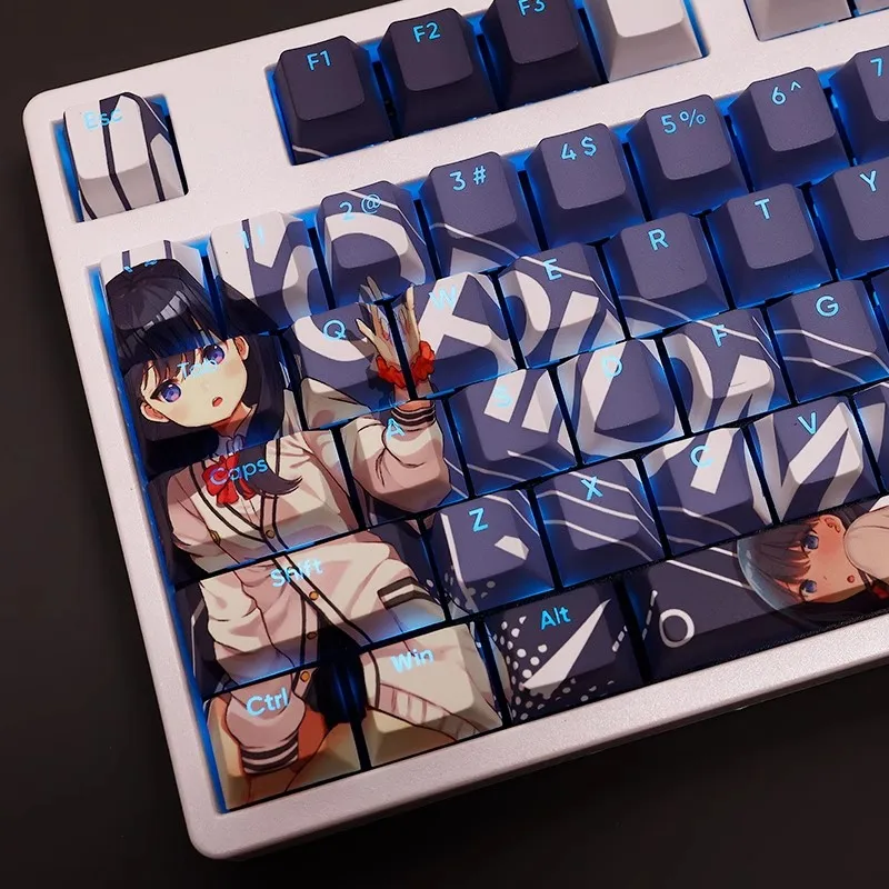 Juego de 108 teclas SSSS GRIDMAN Takarada Rikka, teclas PBT Dye retroiluminadas, teclas de Anime para teclado ANSI 61, 87, 104, 108 - imagen 3