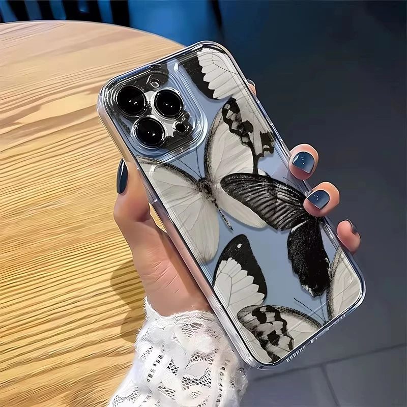 Funda de teléfono transparente con diseño de mariposa artística, funda de silicona para iPhone 17 16 15 14 13 12 11 Pro Max XR XS MAX 17 Air - imagen 5