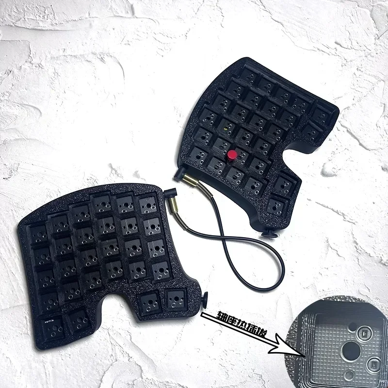 Kit de teclado dividido de pequeño punto rojo, YK-Y56 personalizado, Hotswap, ergonómico, mecánico a través del teclado 50% 40%, ThinkPad, barra puntiaguda - imagen 2