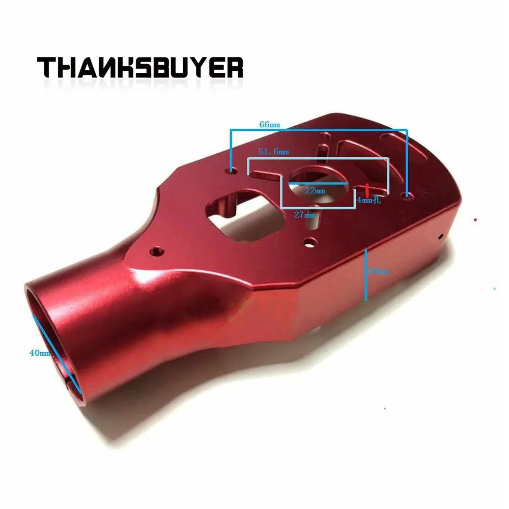 Kit de placa de cubierta de montaje de Motor, protección contra cultivos de fibra de carbono, Base de Motor multieje, color negro/rojo, 40mm
