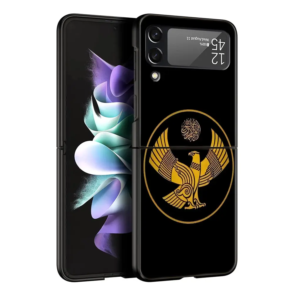 Funda de teléfono con bandera nacional de dagüe para Samsung Galaxy Z Flip3 Flip4 Flip5, carcasa para Z Flip 3 4 5 6 7, funda trasera plegable dura - imagen 3