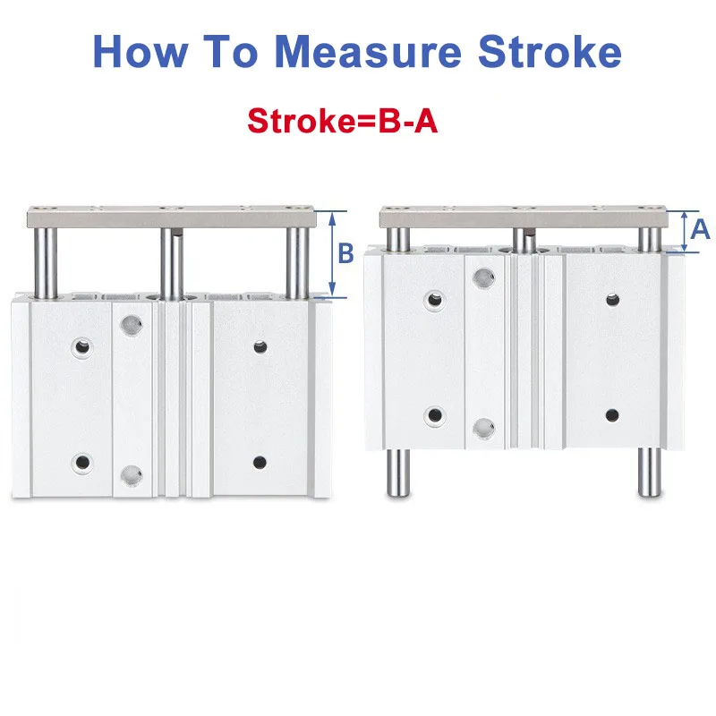 MGPWM20/25/32/40-25-50-75-100-150-200 Cilindro neumático Cilindro neumático de tres ejes de tipo ancho con varilla guía - imagen 4