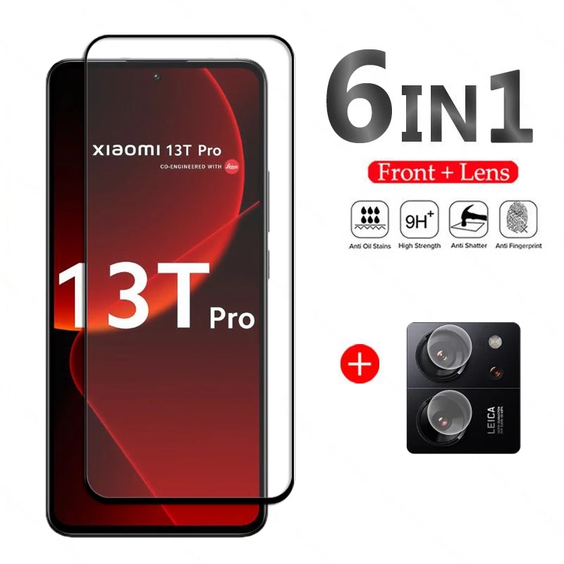 Para Xiaomi 13T Pro Protector de pantalla de vidrio película de vidrio para Xiaomi 13T Pro vidrio templado pegamento completo película de cámara 13T 12T Pro vidrio