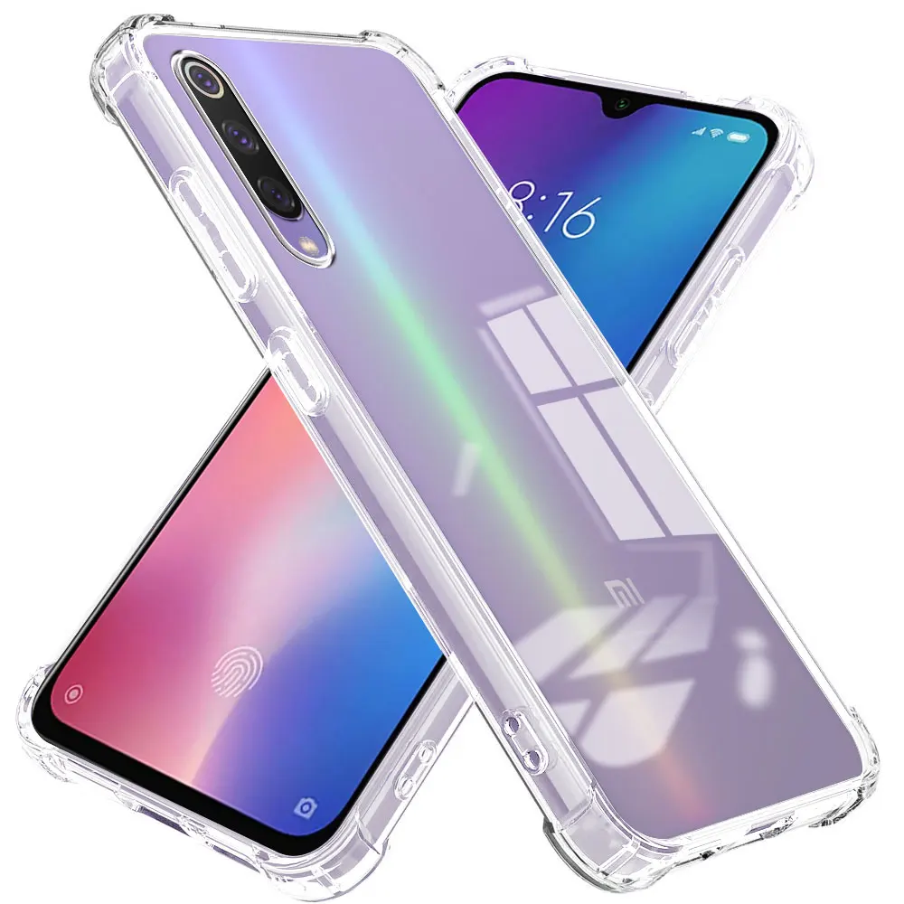 Funda de teléfono Airbag a prueba de golpes para Xiaomi Mi 9 Lite 9 SE, funda de silicona suave transparente para Xiaomi 9T Pro, funda trasera