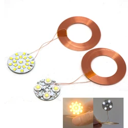Fuente de alimentación inalámbrica, lámpara de luz receptora, bobina LED W, transmisor DIY, bobina de inducción, lámpara de levitación magnética Maglev