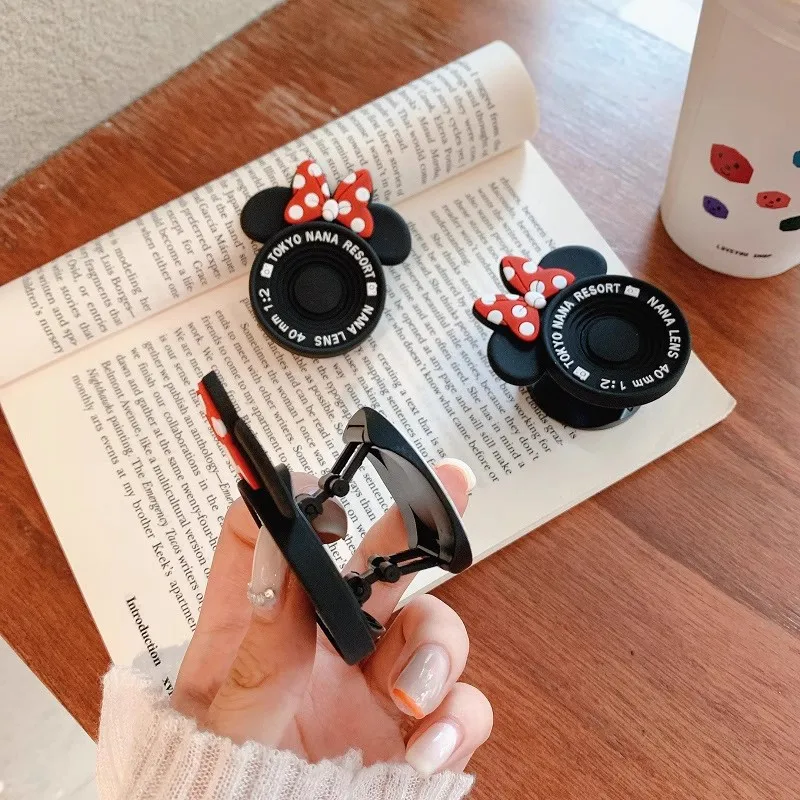 Soporte para teléfono móvil de Minnie de Disney de dibujos animados, anillo de dedo plegable Universal, soporte para teléfono para iPhone, Samsung, Huawei, Xiaomi - imagen 4