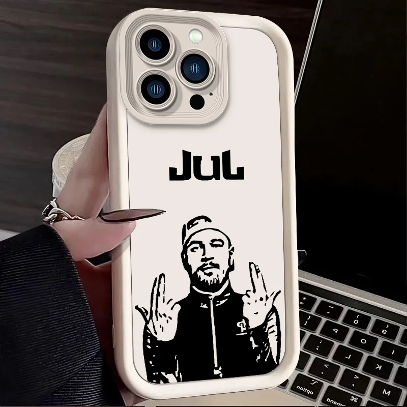 Funda Rapper Jul para iPhone 16 15 14 13 12 11 Pro Max XS X XR 8 7 6S 6 Plus SE 2020 Funda de silicona suave líquida a prueba de golpes - imagen 2