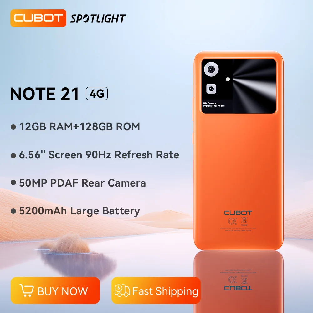 Cubot Note 21, Smartphone Android 13, 12GB RAM(6GB+6GB ampliado), 128GB ROM, Pantalla de 6,56 Pulgadas 90Hz, Cámara de 50MP, 5200mAh, Face ID, moviles baratos y buenos nuevos 2023, 4G phone, telefono moviles ofertas - imagen 2
