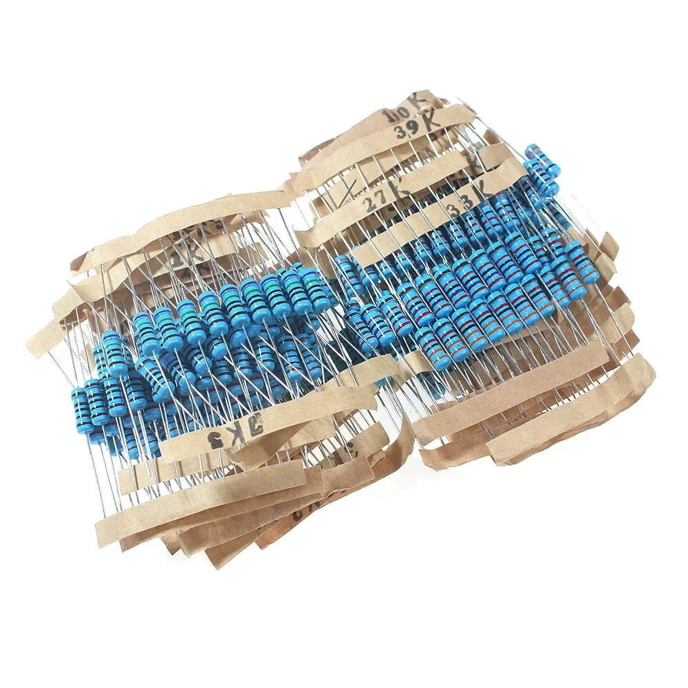 300 Uds 1% 1K ~ 820K Kit surtido de resistencias de película metálica 1W 30 tipos * 10 Uds DIY juego electrónico de resistencias 10K 100K 1K5 15K 150K - imagen 3