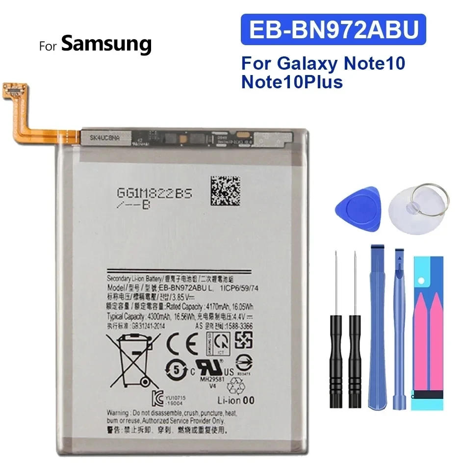 Batería de teléfono móvil EB-BN972ABU 4300mAh para Samsung Galaxy Note 10 + Note10 +/Note 10 Plus/Note10 Plus + herramientas gratuitas