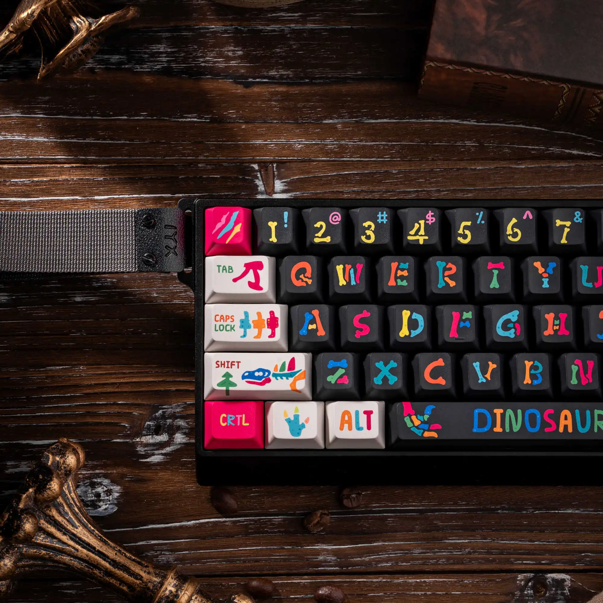 Juego de teclas con tema de dragón de hueso oscuro, perfil de cereza PBT, teclas originales personalizadas hechas a mano para accesorios de teclado mecánico, regalo - imagen 5