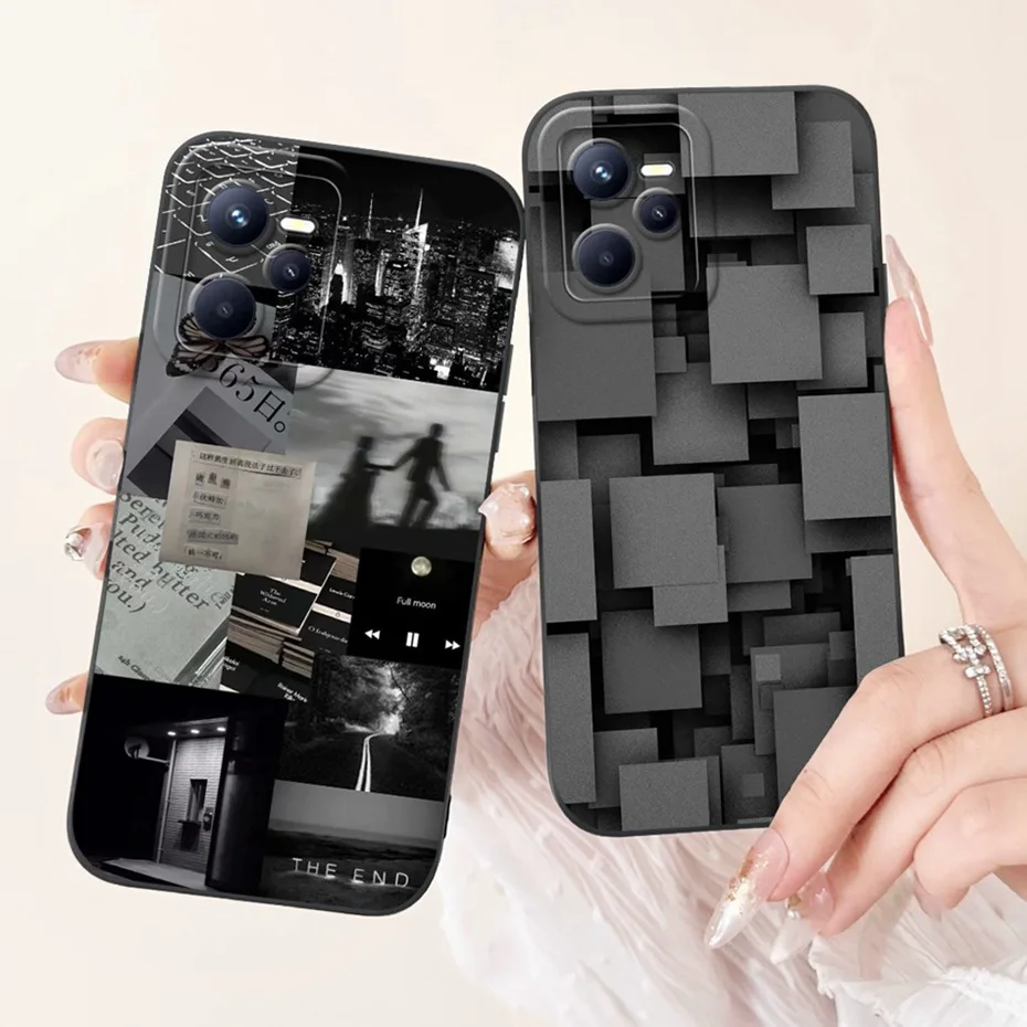 Funda protectora de lente para Realme C35, carcasa trasera de silicona suave con patrón de moda para RealmeC35 C 35 4G RMX3511