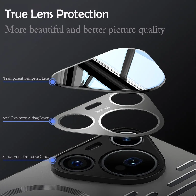 Funda de carga inalámbrica magnética con disipación de calor de Metal duro para Huawei P40 P50 P60 Puro 70 Ultra Pro Cool funda protectora trasera - imagen 4