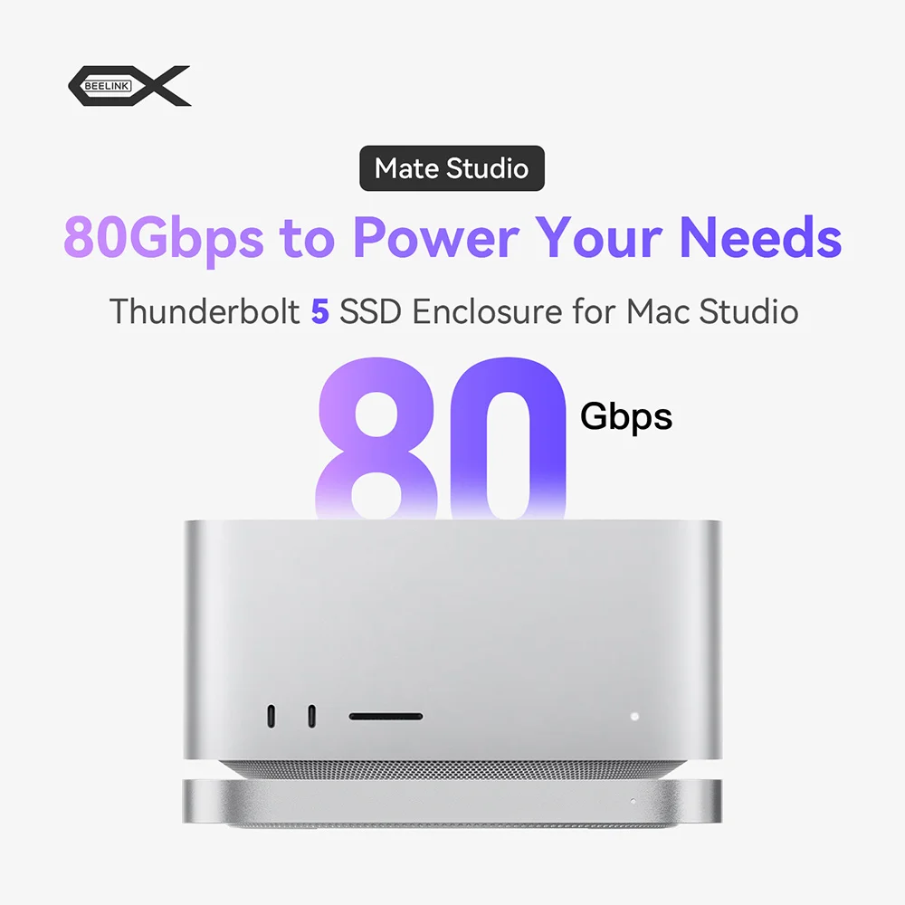 Beelink EX Mate Studio A estación de acoplamiento Thunderbolt5 SSD carcasa para Mac Studio todo MINI PC de escritorio portátil ordenador de juegos - imagen 2