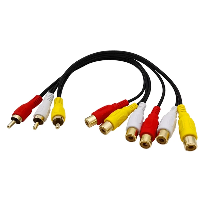 Cables AV de Audio y vídeo Nku 3RCA macho-hembra 3 RCA macho a 6 RCA 9RCA hembra Cable adaptador divisor para reproductor de DVD TV box - imagen 2