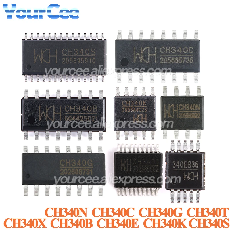 10 uds/1 unidad de Chip de interfaz USB a UART CH340 CH340C CH340G CH340T CH340N CH340X CH340B CH340E CH340K CH340S Chip IC
