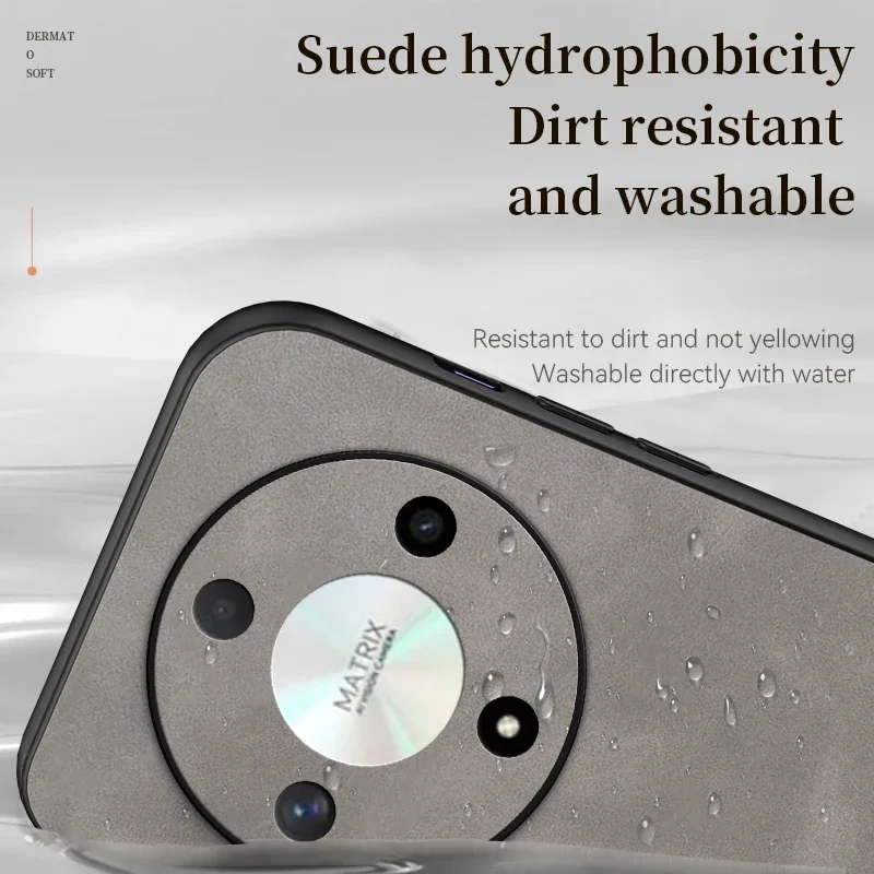 Funda de teléfono con soporte magnético de cuero suave de piel de oveja a la moda de lujo para Honor X9B, funda protectora trasera con soporte para Honor X9B - imagen 4