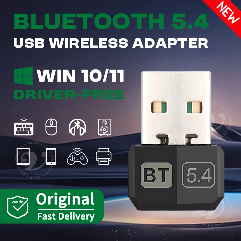 Adaptador Bluetooth 5,4 PC/portátil USB receptor Bluetooth Dongle adaptador de ordenador inalámbrico para ratón teclado Win10/11 controlador gratis - imagen 3