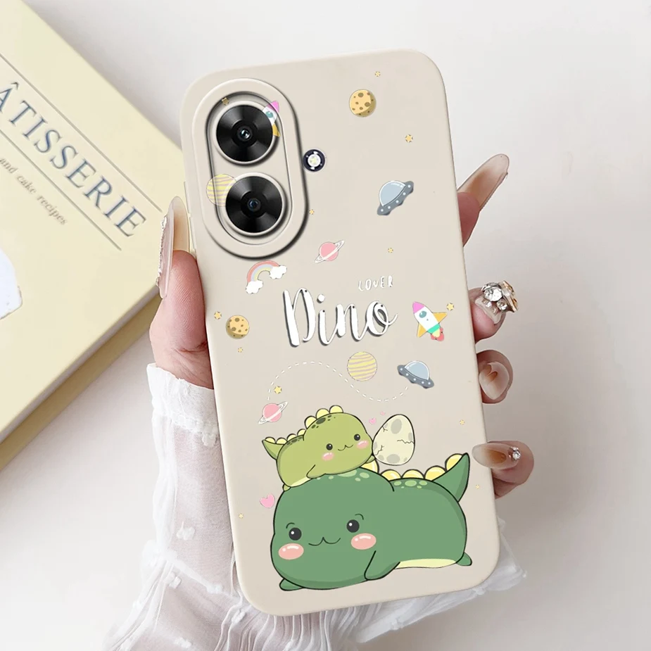 Para Realme Note 60 funda bonita de dibujos animados de dinosaurio funda de teléfono de protección completa para cámara para Realme Note 50 Note50 Note60 bolsas suaves - imagen 4