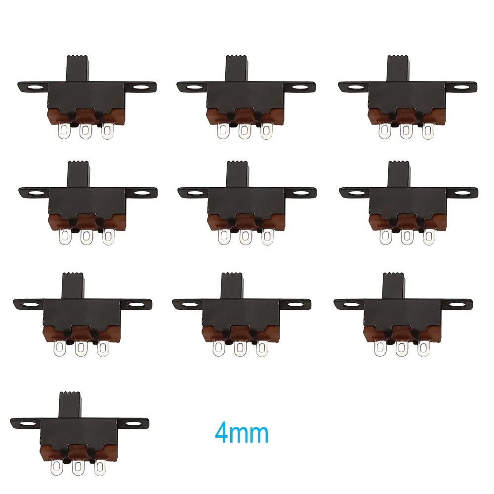 Mini interruptor microdeslizante SPDT, 10 piezas, 50V, 0,5 A, SS12F15, interruptor deslizante Vertical, montaje en Panel, PCB, Arduino, electrónico, 3/4/5/6mm - imagen 5