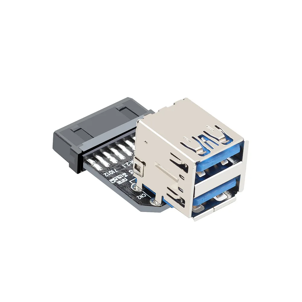 Adaptador de placa base de computadora USB 3.0 19 20 pines 19P/20P a conector hembra dual USB3.0/3.1A - imagen 4
