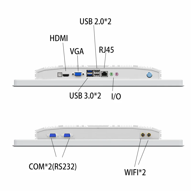 PC de panel industrial de 19 pulgadas, PC táctil industrial todo en uno, PC táctil capacitiva, PC de montaje VESA integrada, gris plateado - imagen 4