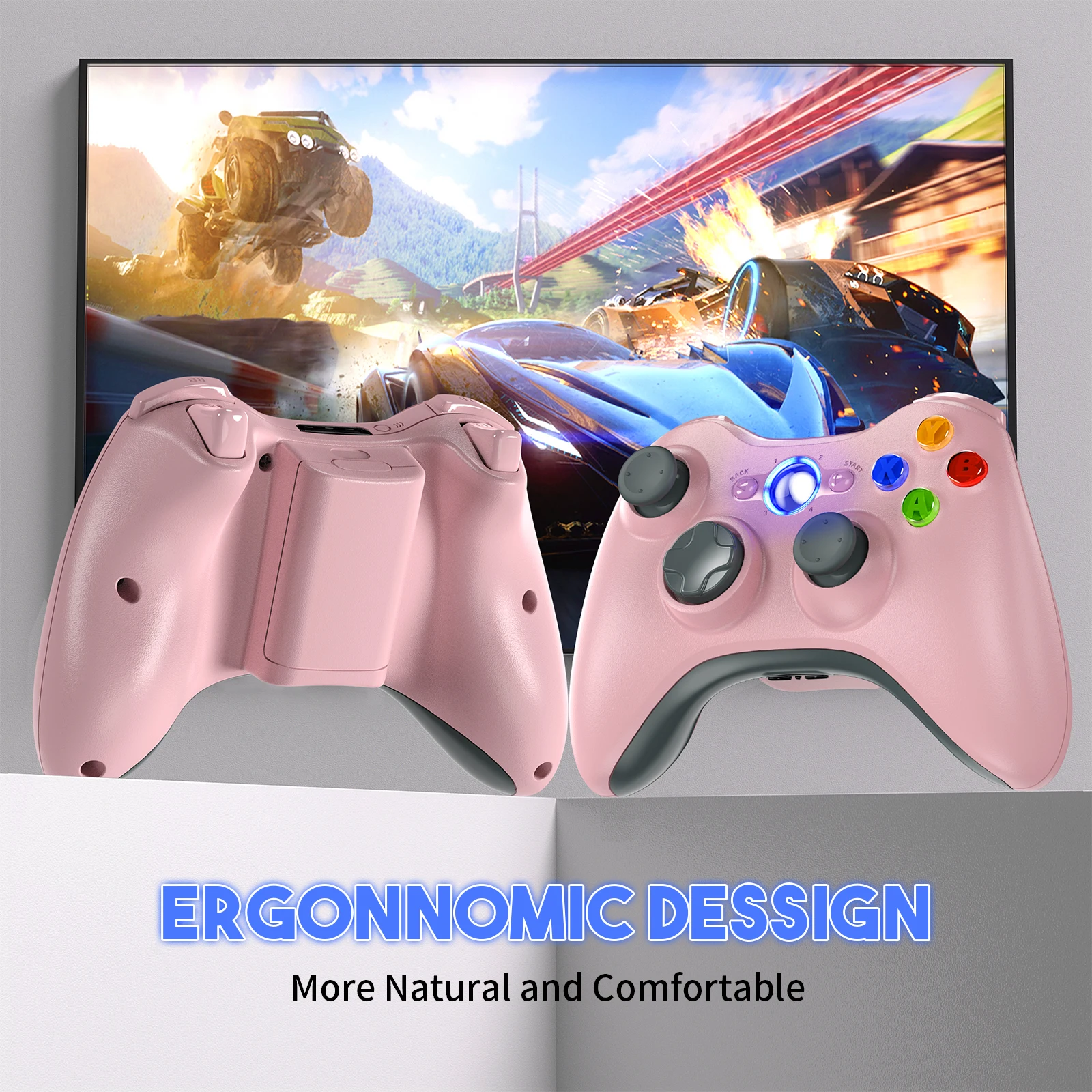 Controlador de mando para Xbox 360/360 Slim Joypad Joystick Compatible con Xbox 360/360 Slim y Pc Joystick de 6 ejes con doble vibración - imagen 4