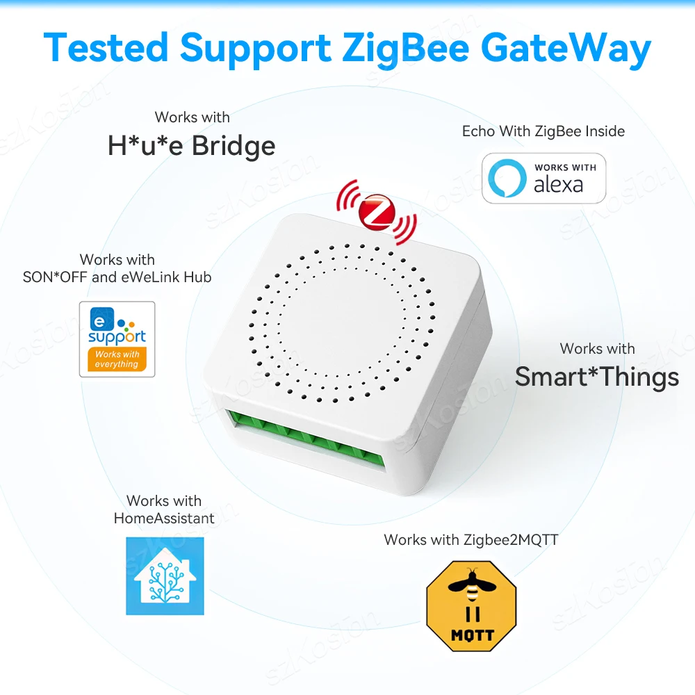 Mini interruptor inteligente ZigBee, eWeLink, relé de interruptor DIY para SmartThings, Alice, Alexa, asistente de Google Home, Zigbee2MQTT, 16A - imagen 4