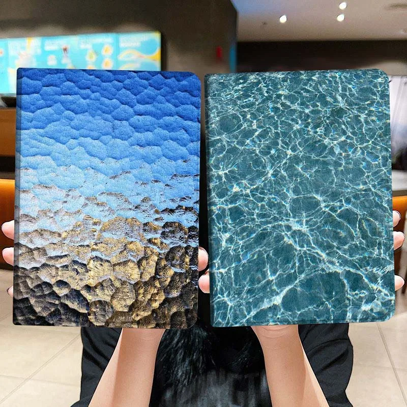 Ondulaciones de olas oceánicas azules para Samsung Galaxy Tab A A7 A8 A9 A11 S6 S11 10,1 10,4 10,5 pulgadas Lite Plus funda para tableta - imagen 2