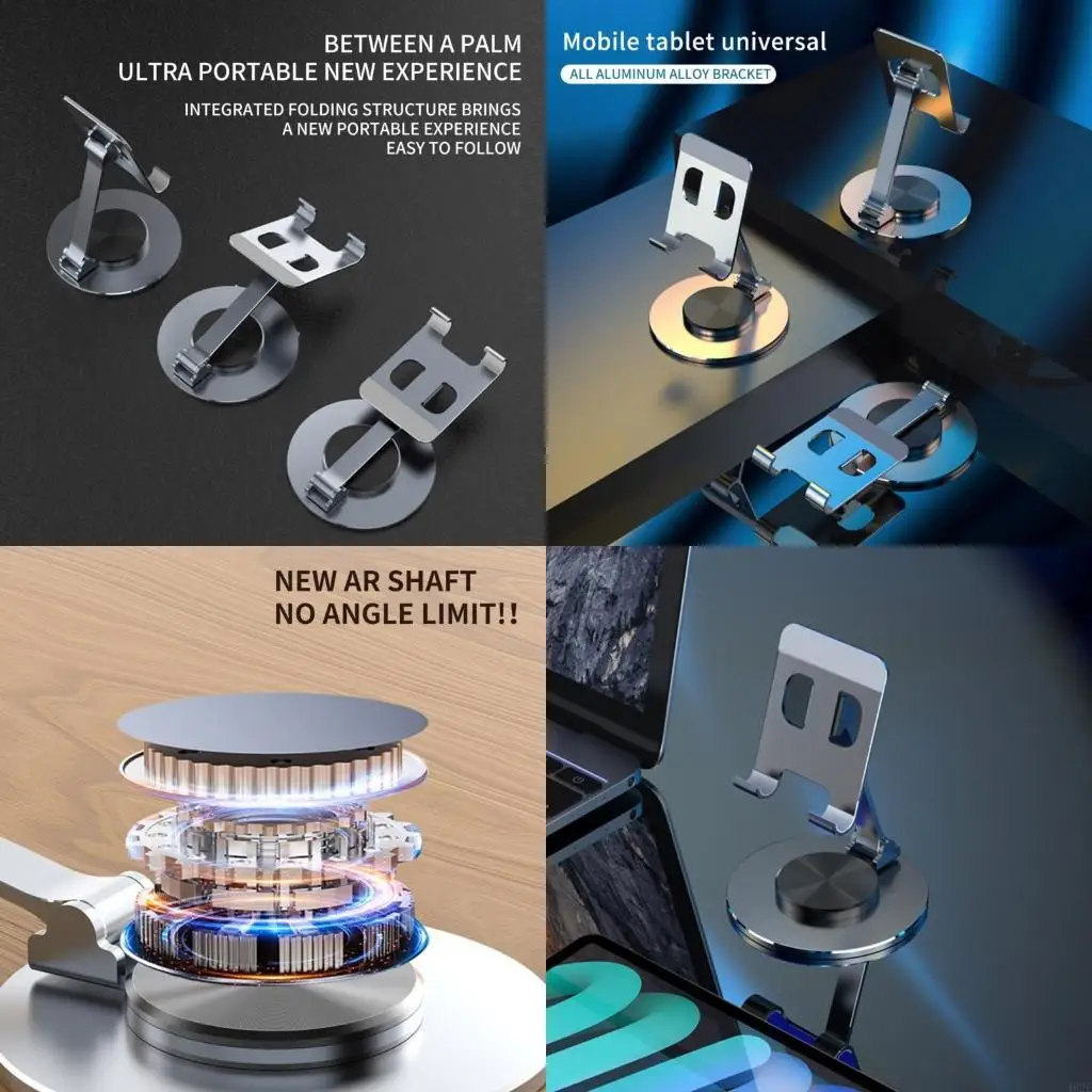 462E Soporte teléfono aluminio con ángulos visualización ajustables Metal soporte teléfono universal