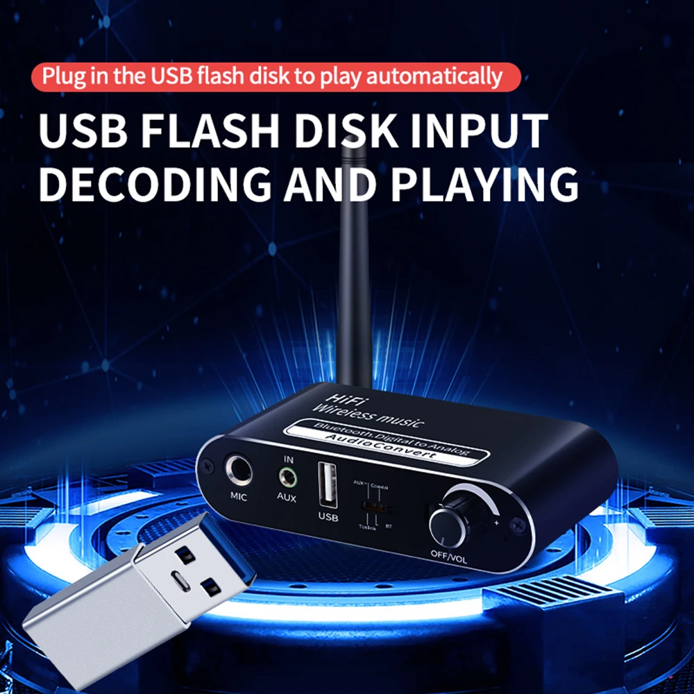 Convertidor DAC de Audio Digital a analógico Spdif señal Coaxial óptica AUX RCA amplificador decodificador Compatible con Bluetooth receptor 5,1 - imagen 5