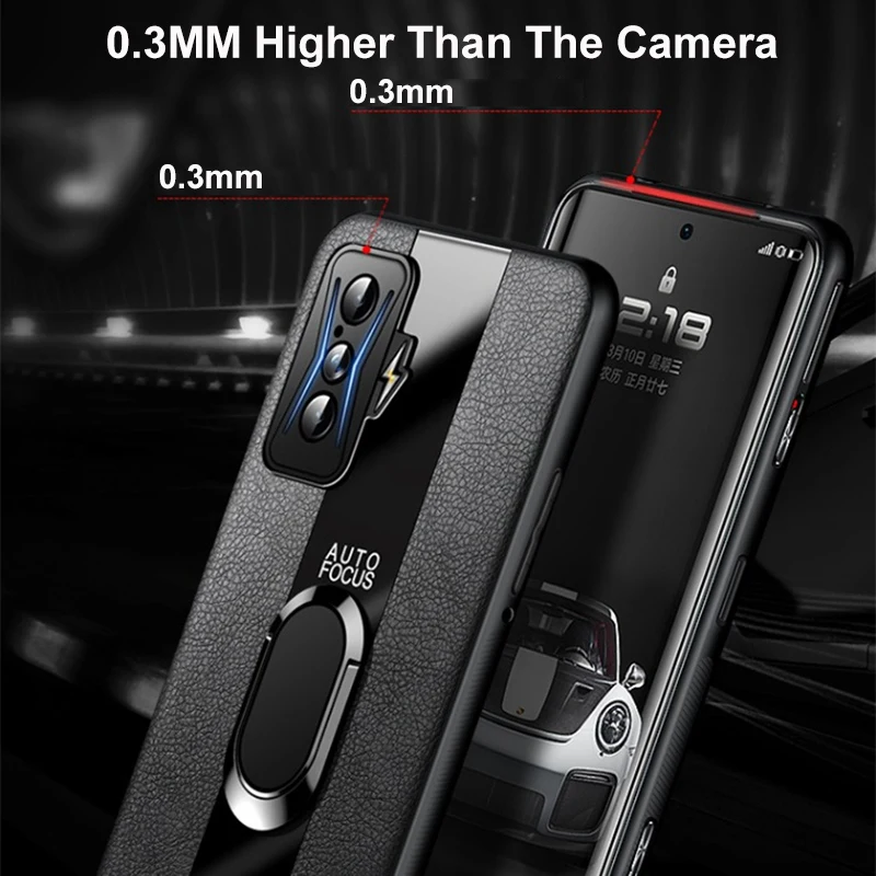 Funda de cuero con soporte de anillo para Xiaomi Redmi K40 K50, funda de teléfono de silicona para juegos, Poco F3 F4 GT F2 X3 NFC X4 Pro M3 M4 Pro - imagen 5