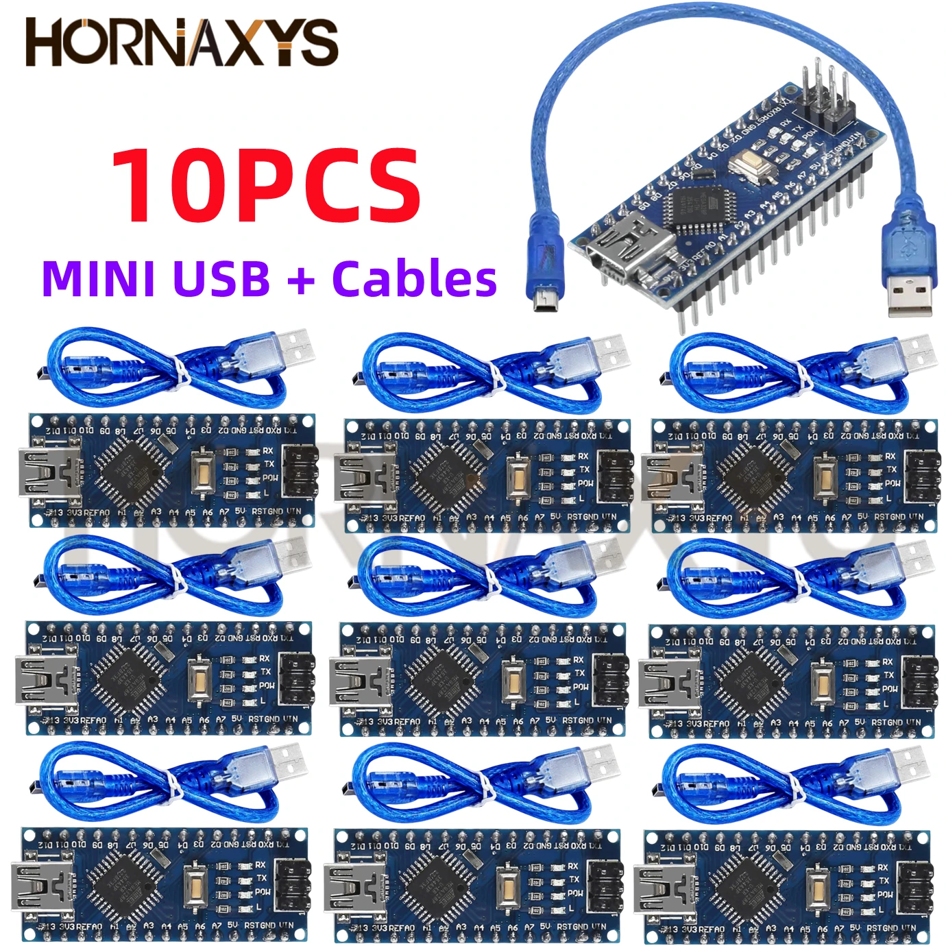 Promoción para arduino Nano V 3,0 Atmega328 controlador Compatible módulo de placa PCB Placa de desarrollo MINI/TYPE-C/MICRO USB NANO - imagen 4