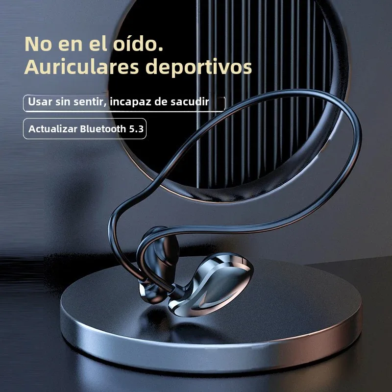 Auriculares inalámbricos con Bluetooth, Auriculares de conducción de aire con banda para el cuello y micrófono, Auriculares de batería larga de alta calidad - imagen 2