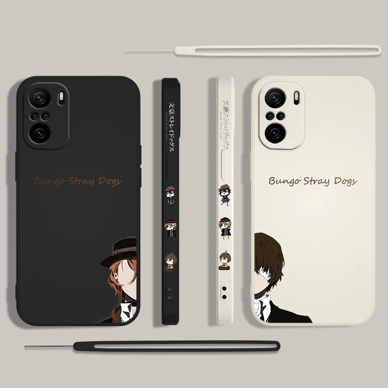 Funda de teléfono Bungo Stray Dogs para Xiaomi Redmi Note 13 12 12Pro 11 11S 11T 10S 10 Pro Plus 5G Liquid Left Rope