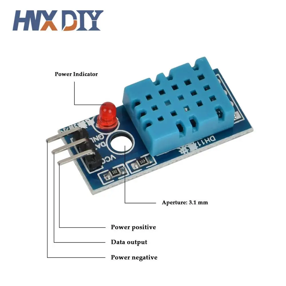 1-10 Uds. Módulos de sensores DHT11 3,3 V-5V Sensor Digital de temperatura y humedad DHT11 módulo de potencia ultrabaja de 3 cables para Arduino - imagen 5