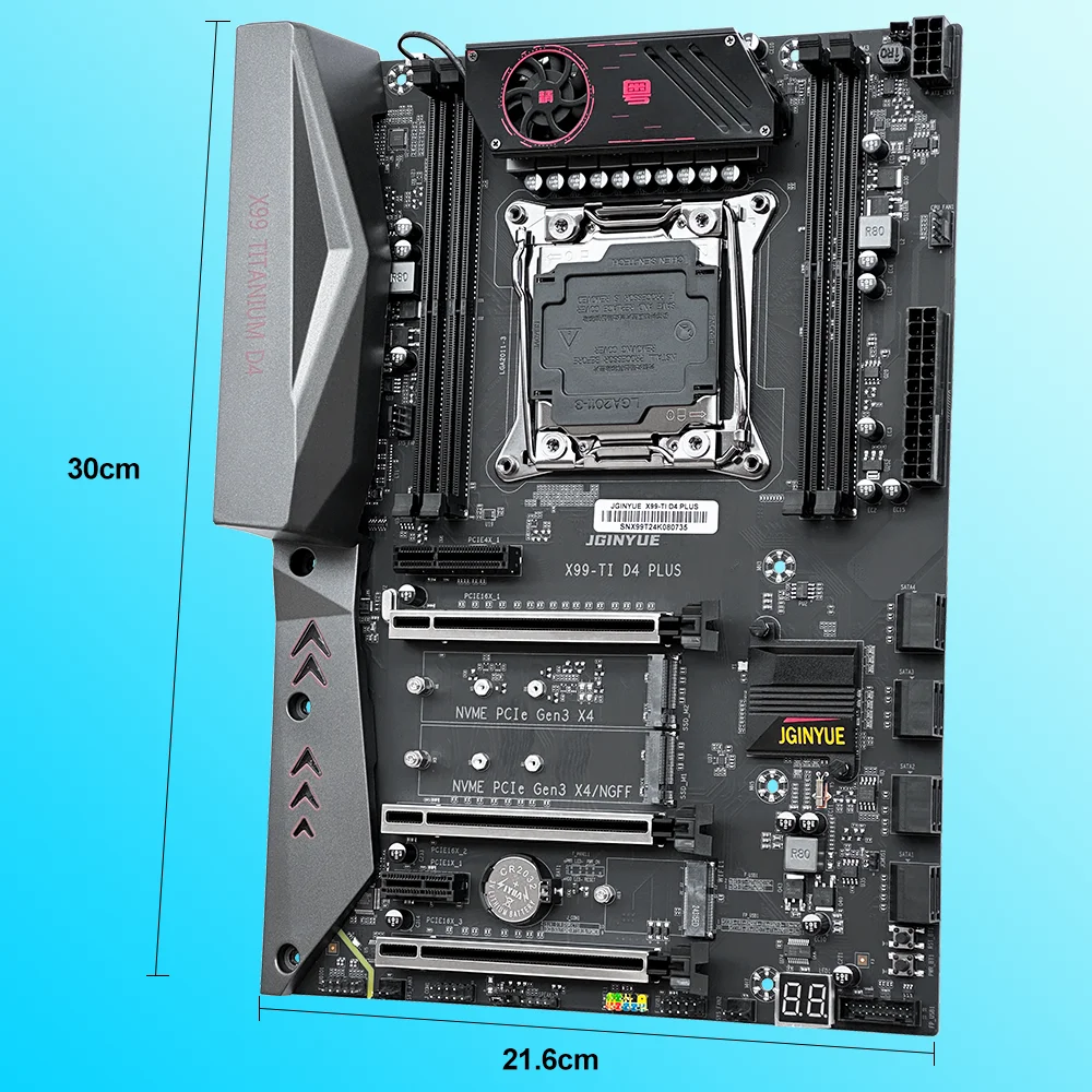 JGINYUE X99 kit de placa base Intel LGA 2011-3 con CPU xeon E5 2690 V4 DDR4 compatible con ECC M.2 NVME SATA X99-TI D4 PLUS de alta gama - imagen 4