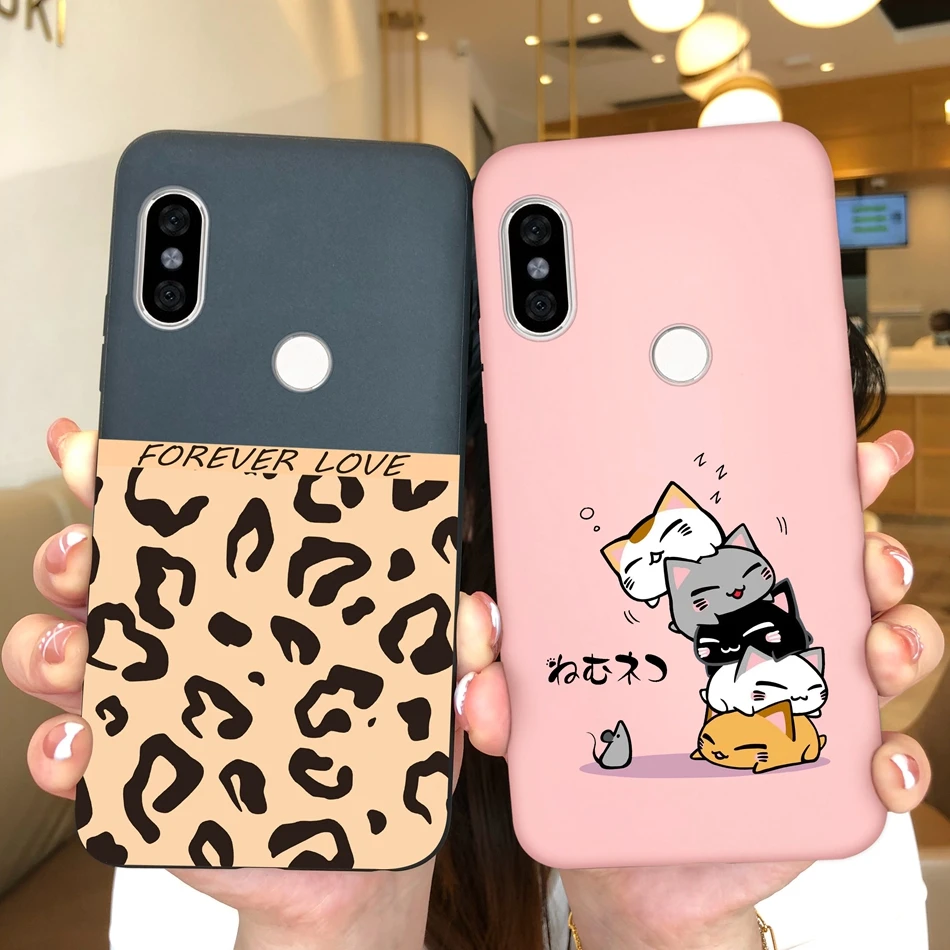 Funda de teléfono móvil para Xiaomi Redmi Note 5 5 Pro, carcasa trasera anticaída de silicona con forma de corazón y gato, Capa mate - imagen 3