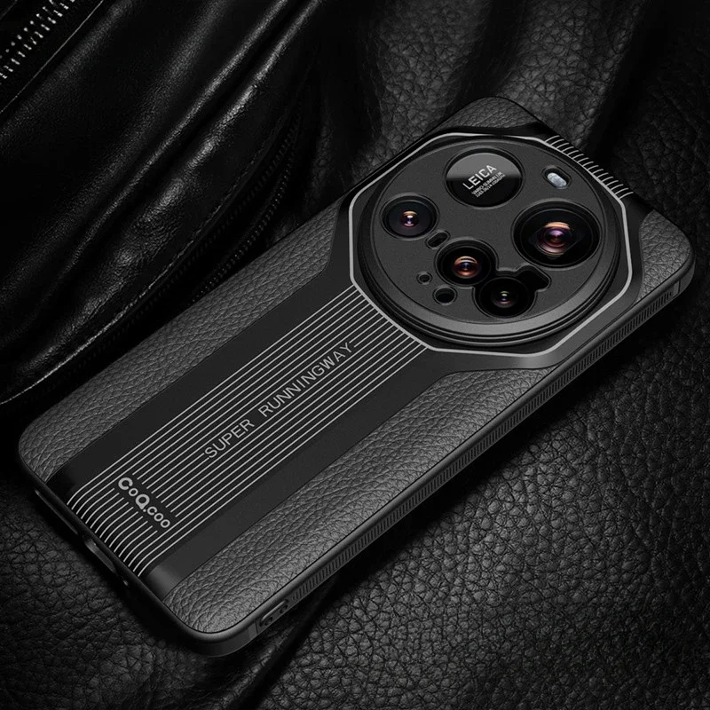 Para Xiaomi 15 Ultra funda de lujo con pintura brillante patrón de cuero Litchi + cubierta de borde de TPU suave para Xiaomi Mi 15 Ultra - imagen 5