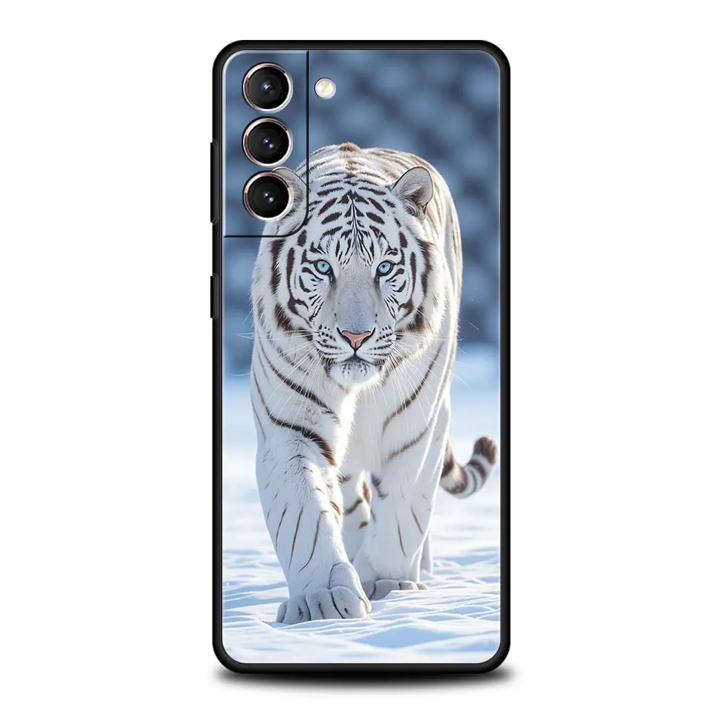 Funda de teléfono Animal tigre blanco para Samsung Galaxy S25 Edge S24 S23 S22 S20 Ultra S21 FE 5G S10 Plus funda suave de TPU - imagen 2