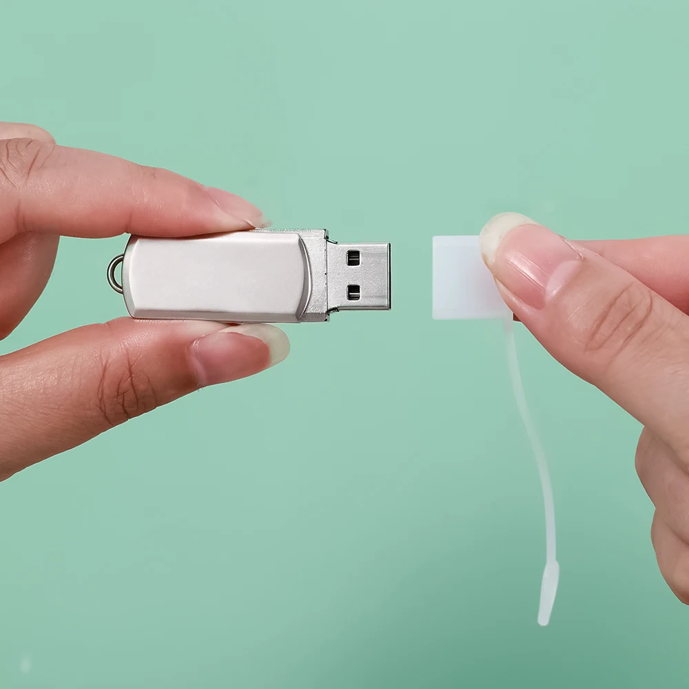 Cable de datos USB A, cubierta de silicona con enchufe antipolvo con cuerda para unidad USB, funda protectora transparente para Cable de carga - imagen 2