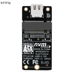 Adaptador M.2 a USB-C 10Gbps para discos SSD PCIe NVMe y SATA