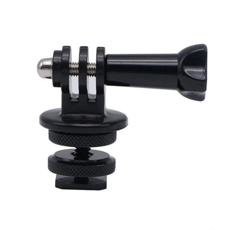 Un montaje de cámara negra con un tornillo plateado