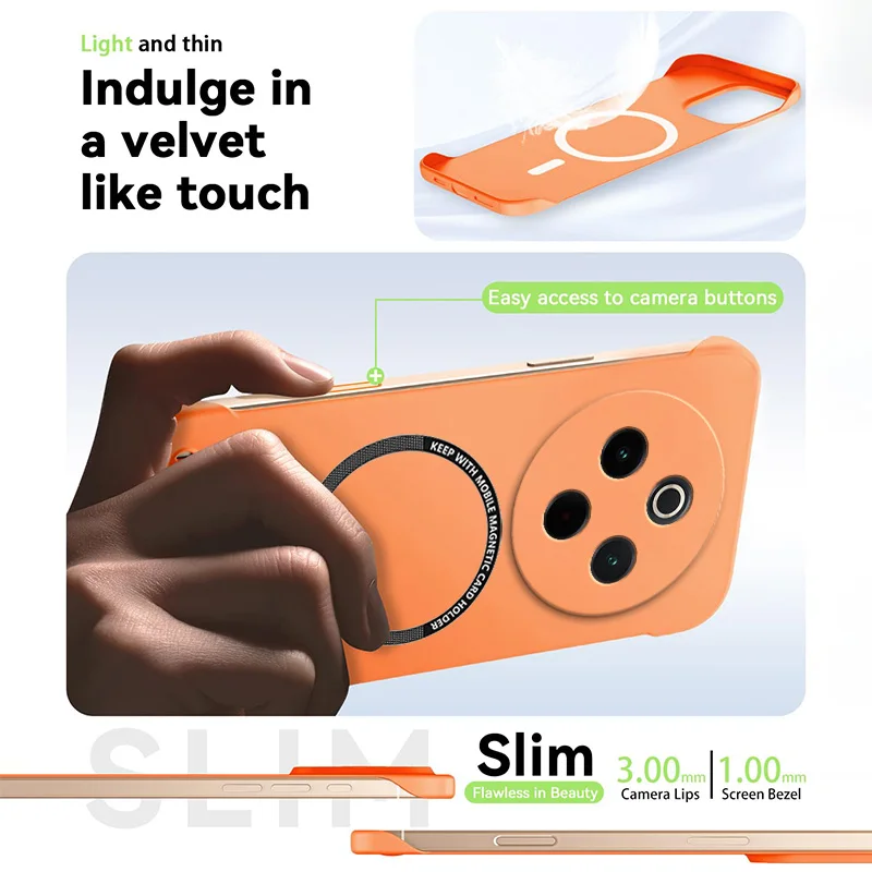 Funda magnética delgada para VIVO T4 iQOO Z10 5G V2502, funda de teléfono sin marco, mate, antiarañazos, cubierta dura para PC, armadura sin bordes a prueba de golpes - imagen 5